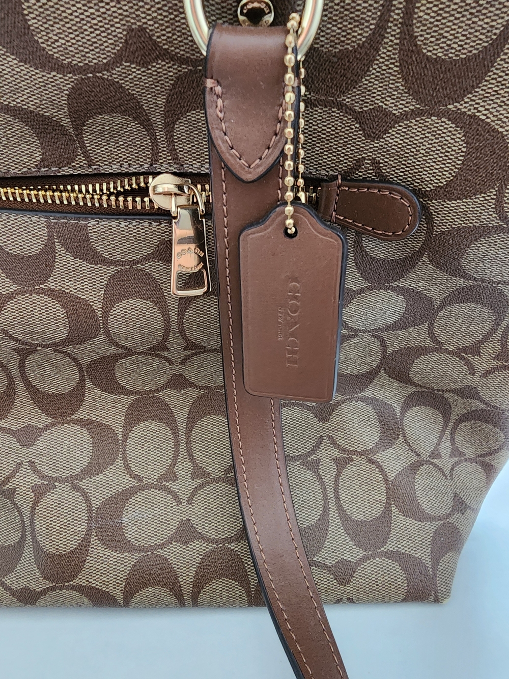 Coach Signature Canvas Tote Bag in Brown - Picture 4 of 6